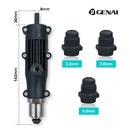 Adaptador Pistola de Rebite para Chave de Fenda Sem Fio, Kit Completo com 3 Cabecas(3.2/3.8/4.0mm),Alça e Chave Inglesa